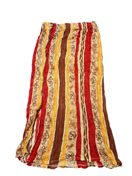 Ladies Funky MIDI Button Down Skirt, M (Elasticated)