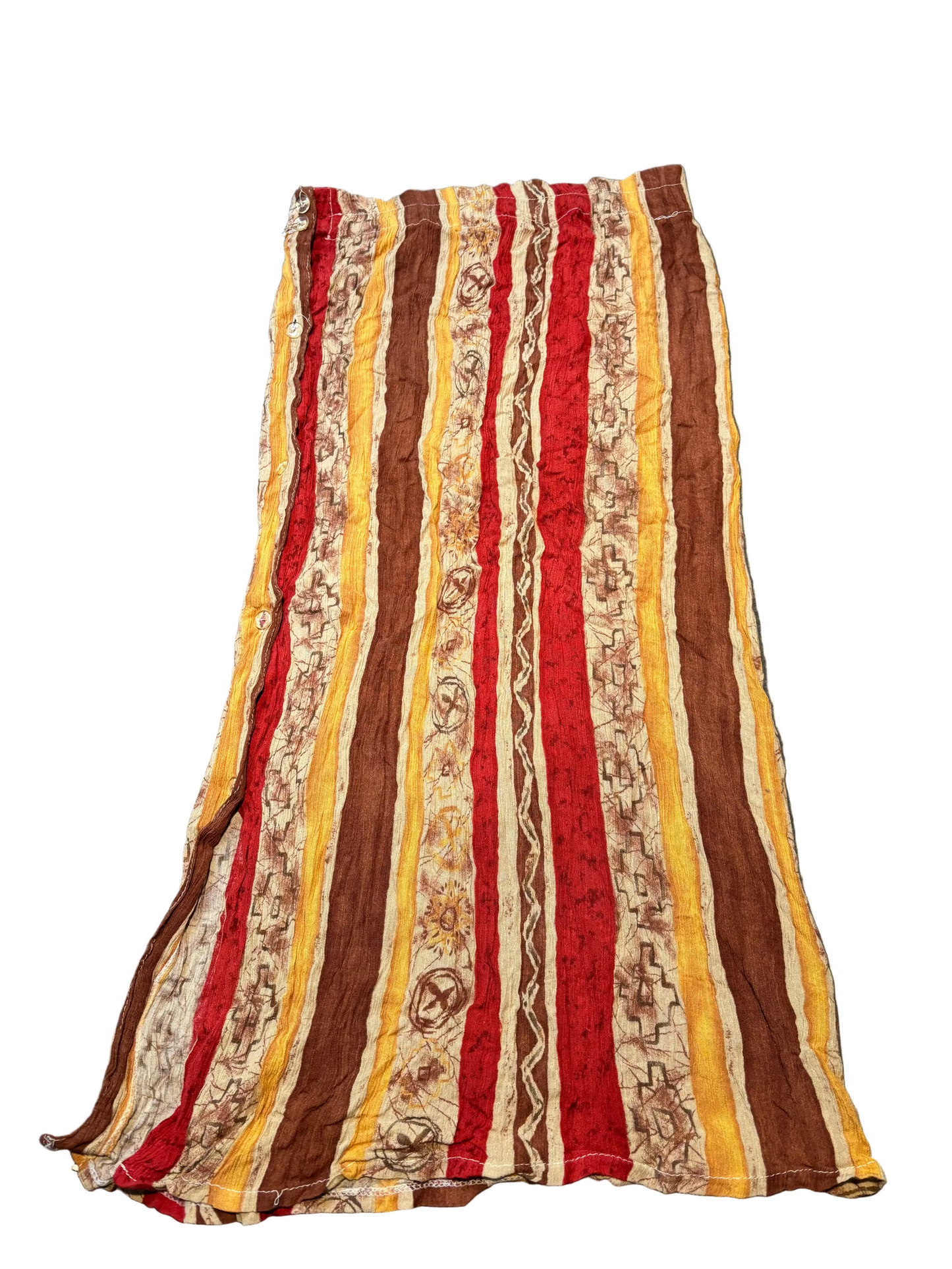 Ladies Funky MIDI Button Down Skirt, M (Elasticated)