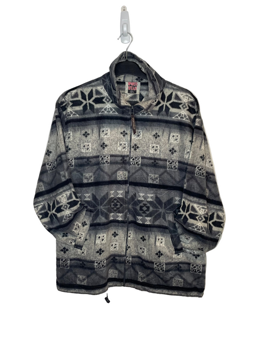 Patterned Zip Up Funky Fleece, front pockets. M/L