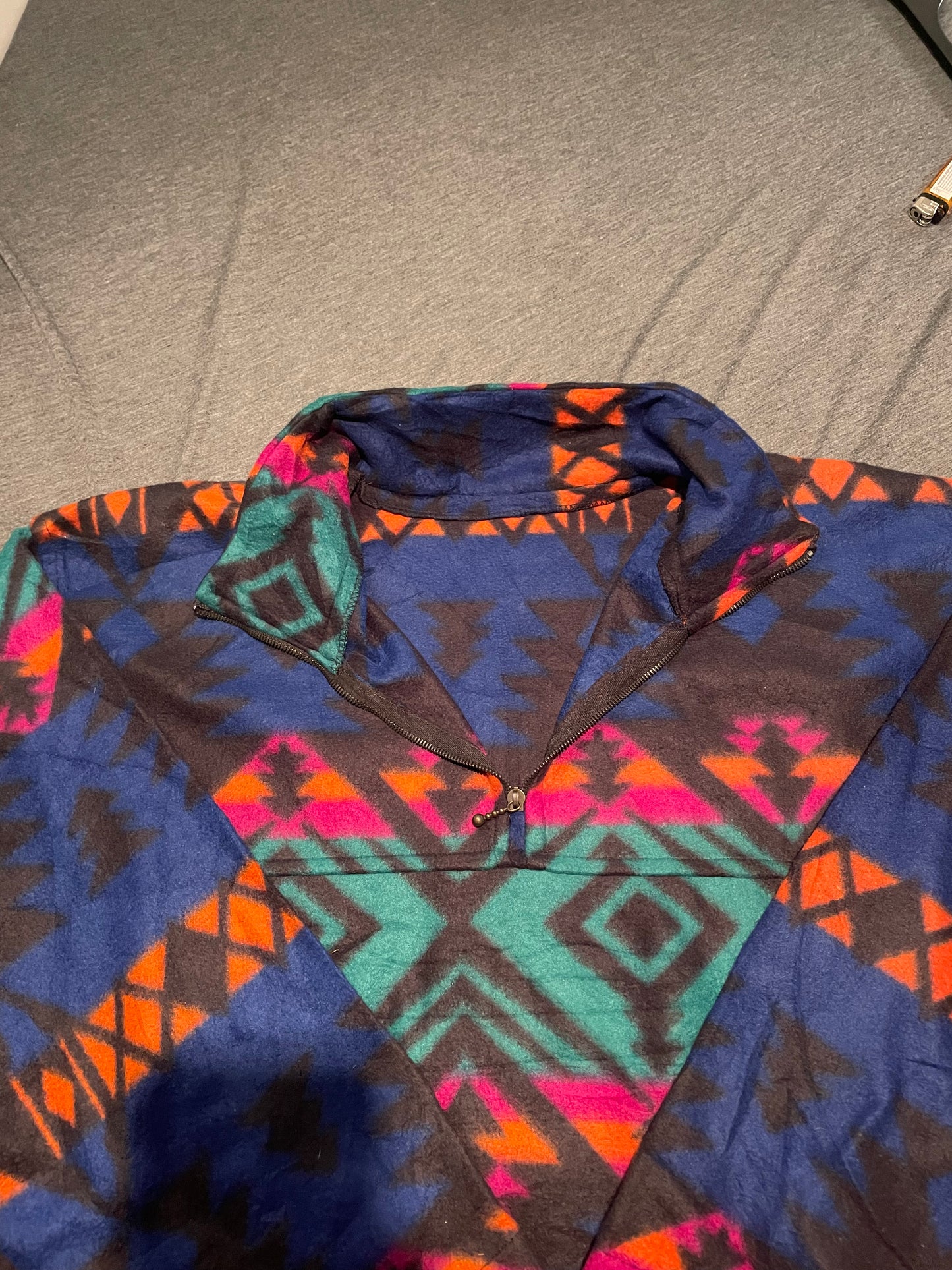 Patterned Funky Quarter Zip fleece, L