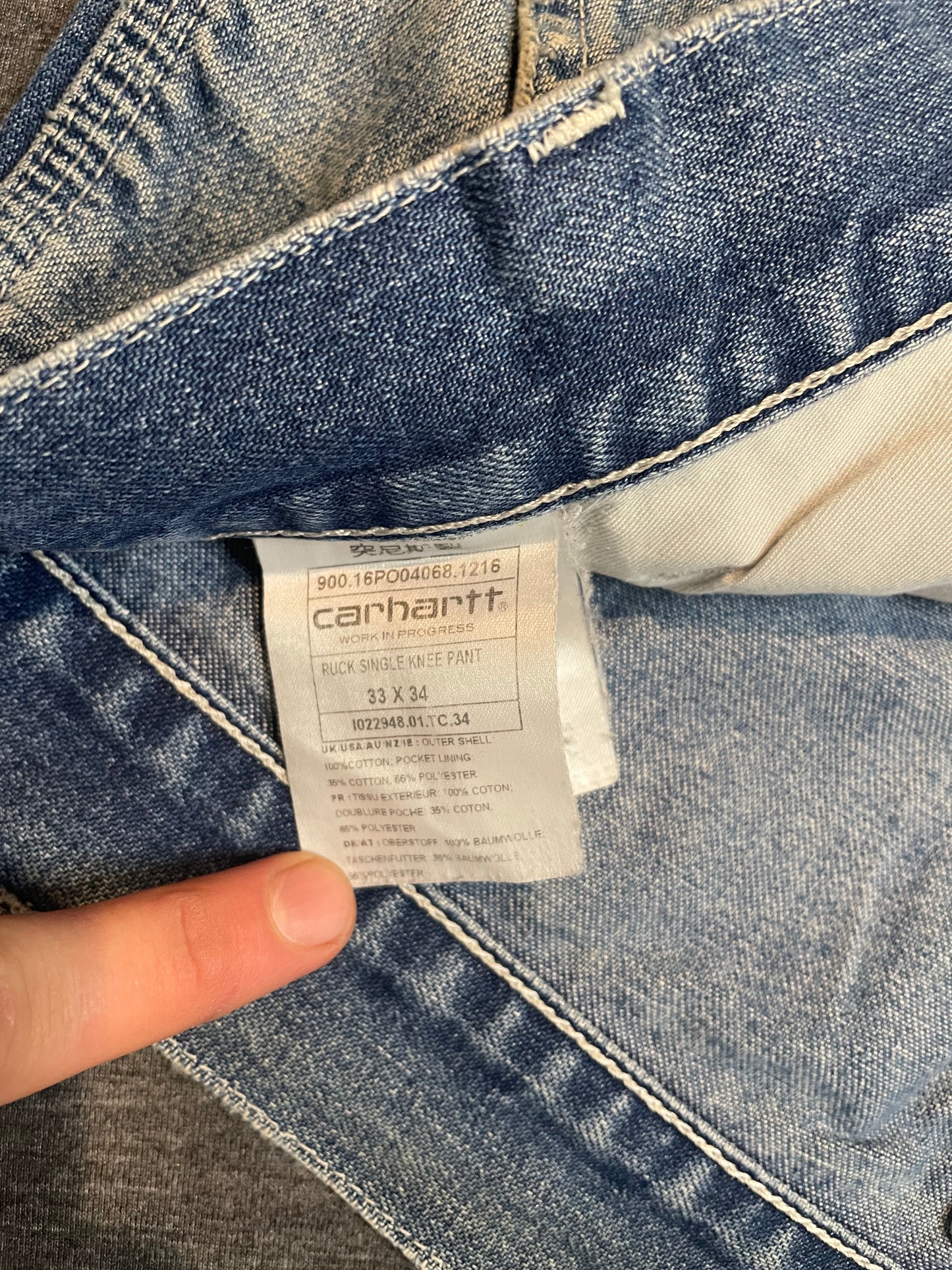 Carhartt Blue Vintage Denim Jeans, 33W 34L