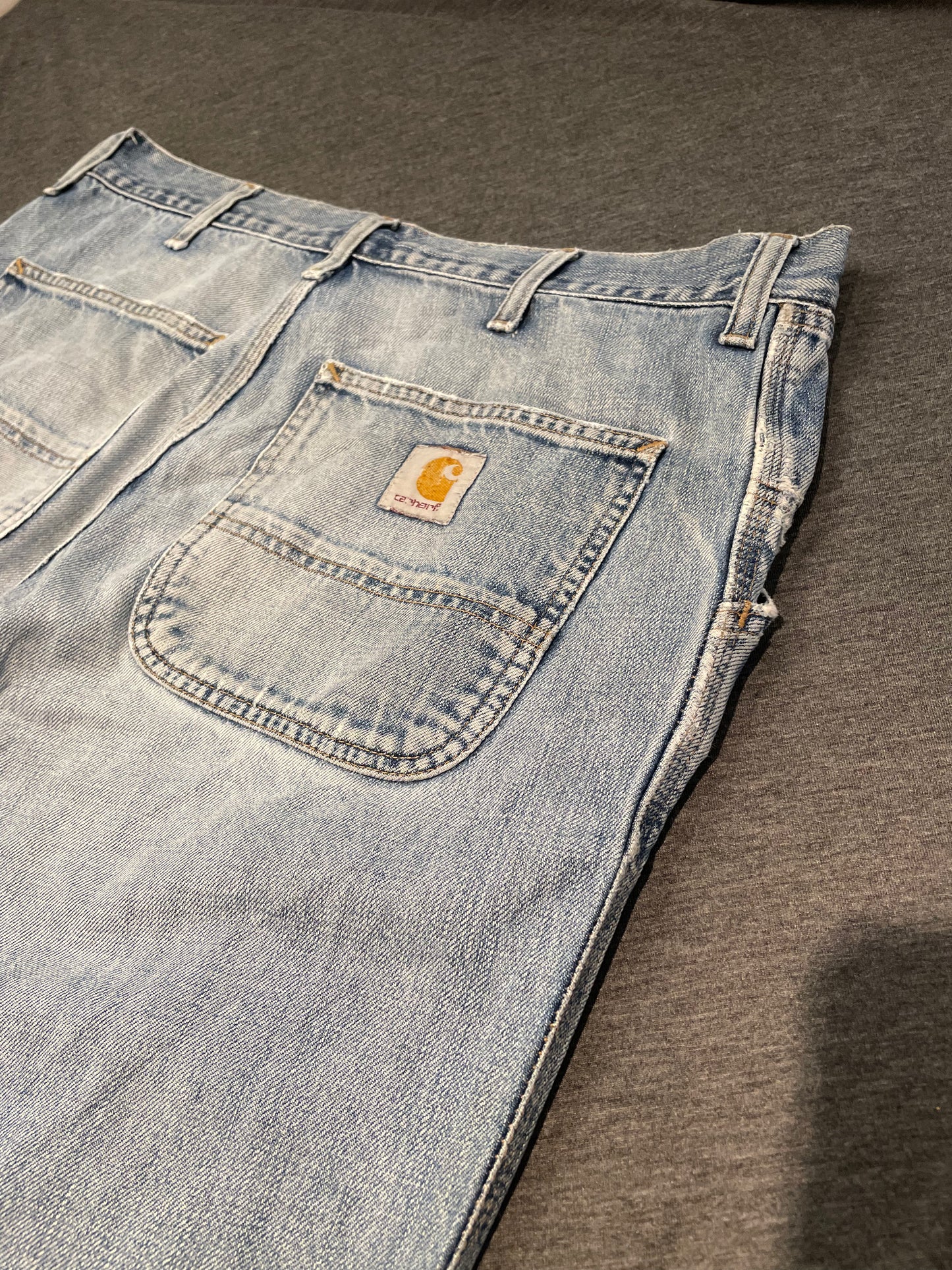 Carhartt Blue Workwear Paint Splattered 100% Cotton Jeans, W34 L30