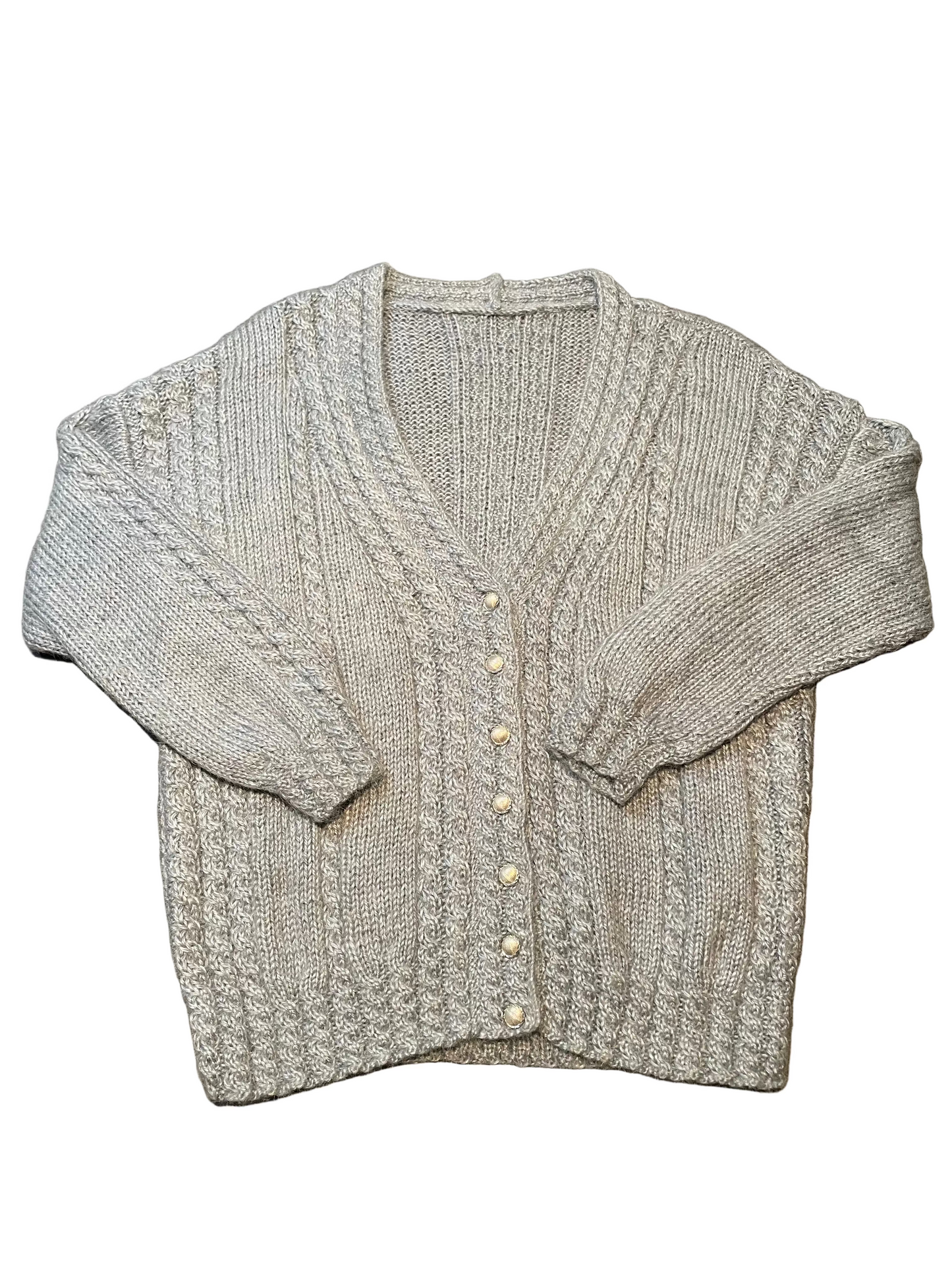 Ladies Knitted Button Up Sweater, L