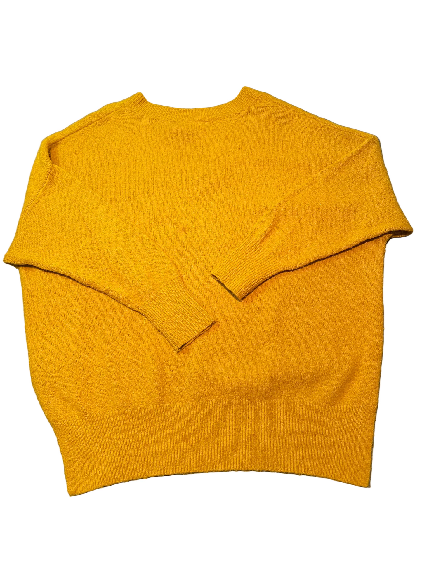 Ladies Yellow Knitted Sweater, M
