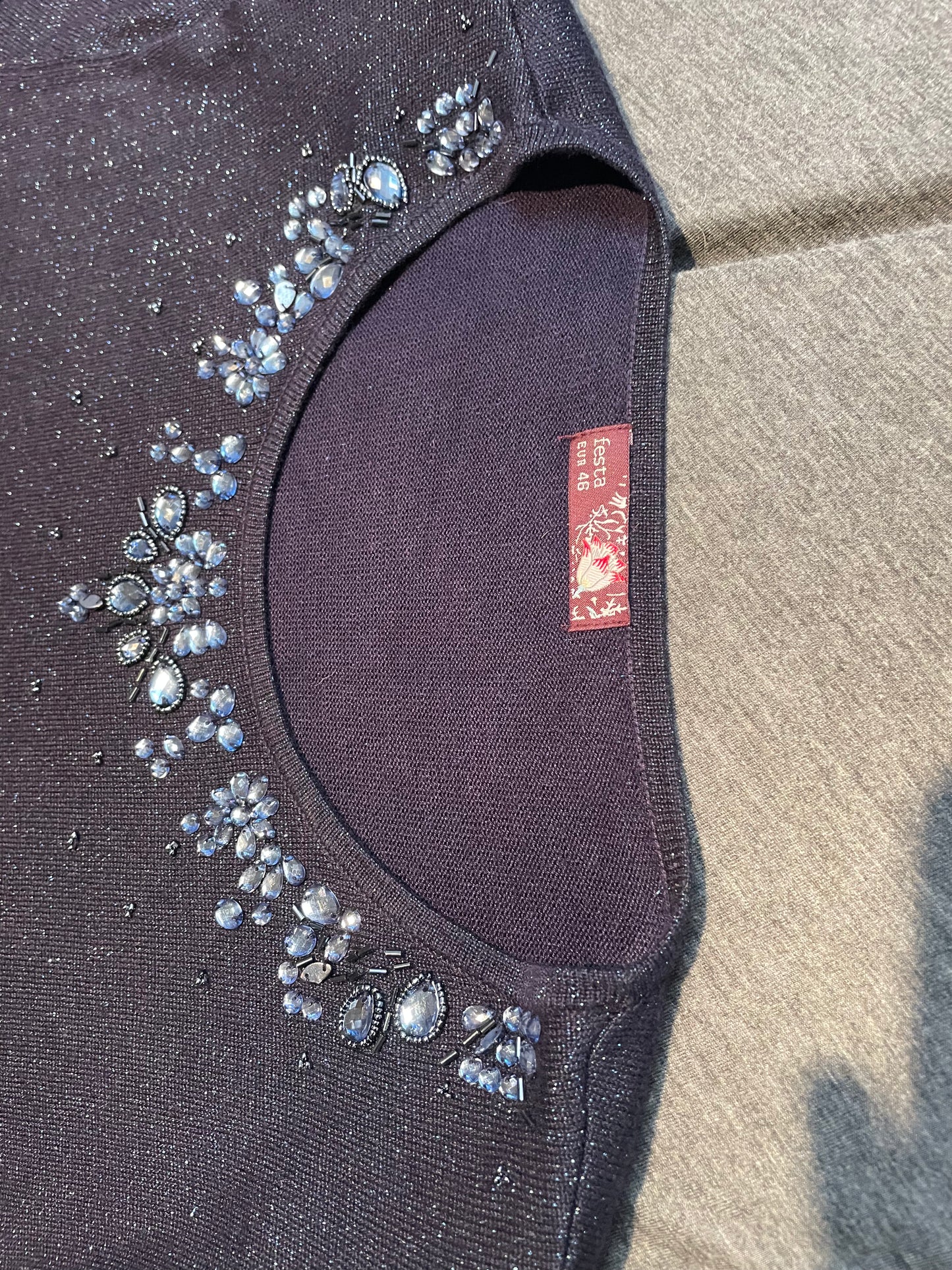 Ladies Y2K Knitted Long Sleeve, Shoulder Pads, Size 18