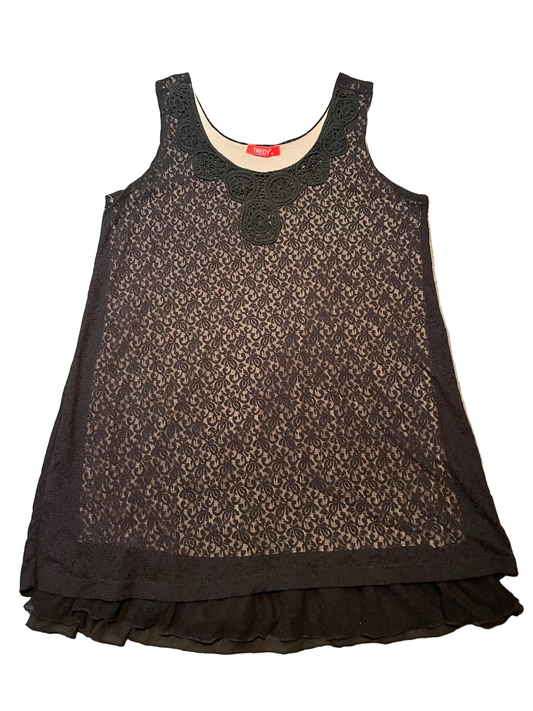 Ladies Y2K Black MIDI Dress, Size Large