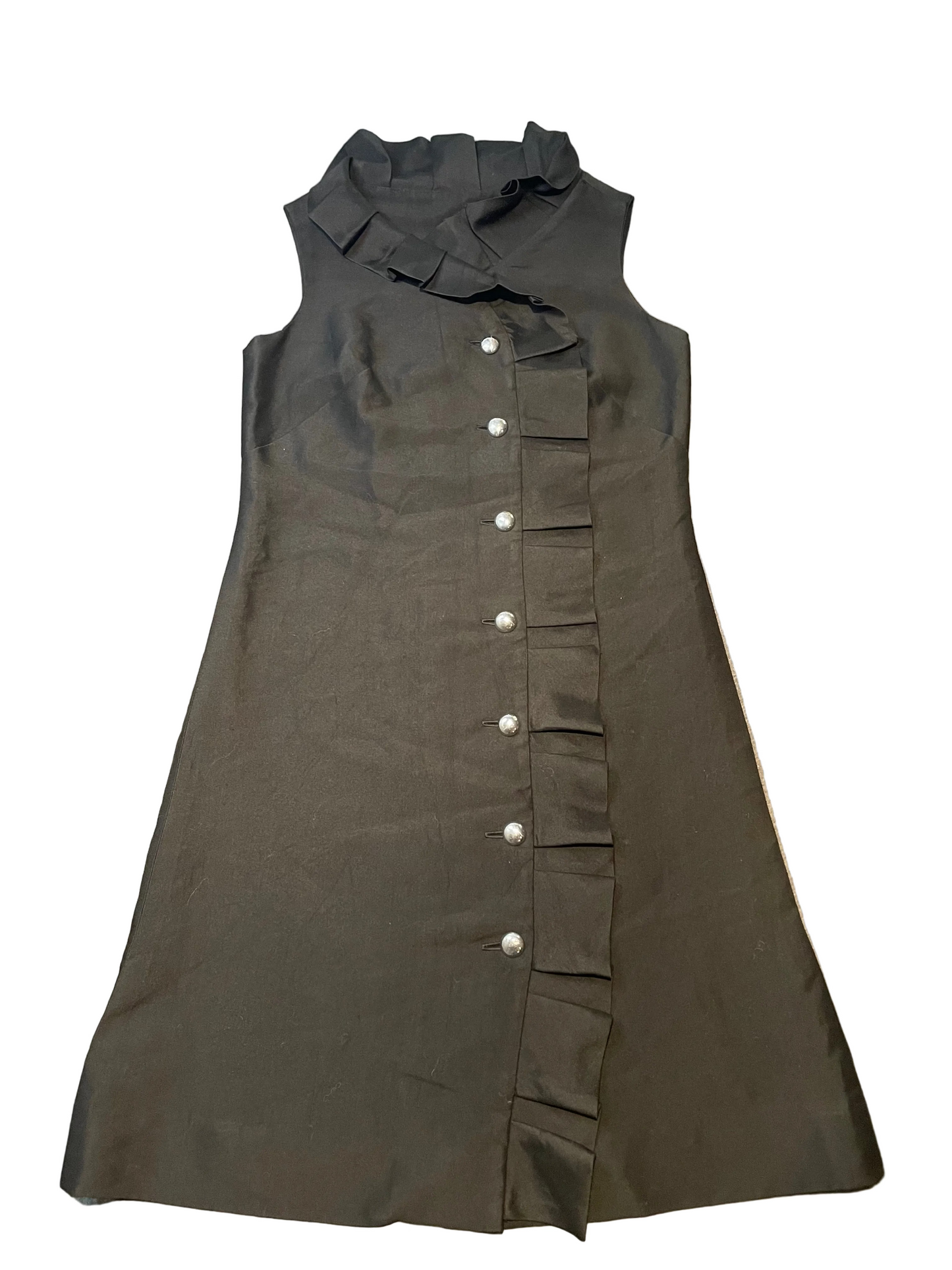 Ladies Y2K Miss Ellen Black Button Down Dress, Size 14