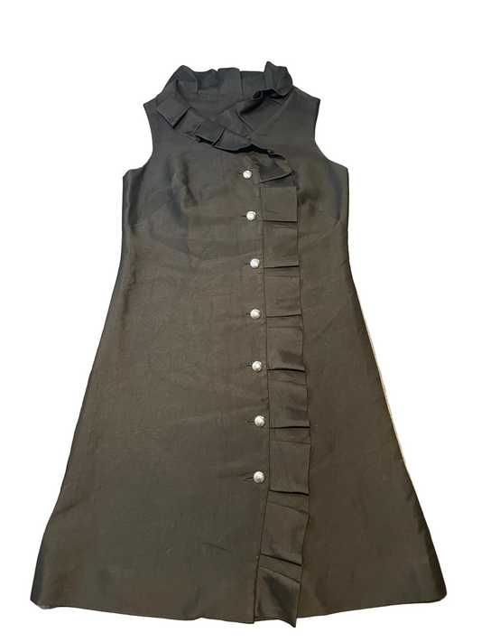 Ladies Y2K Miss Ellen Black Button Down Dress, Size 14