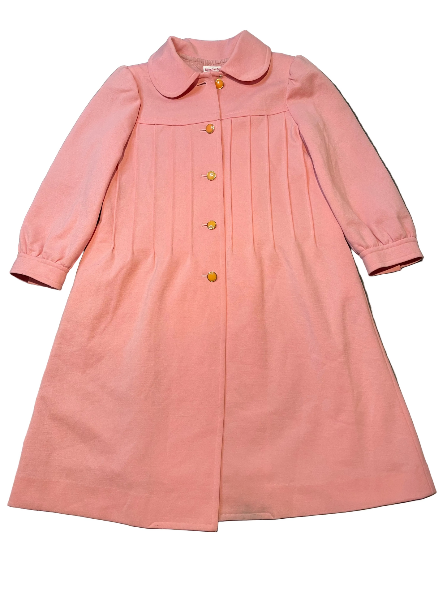 Ladies Pink Button Down Dress Coat, Size 10