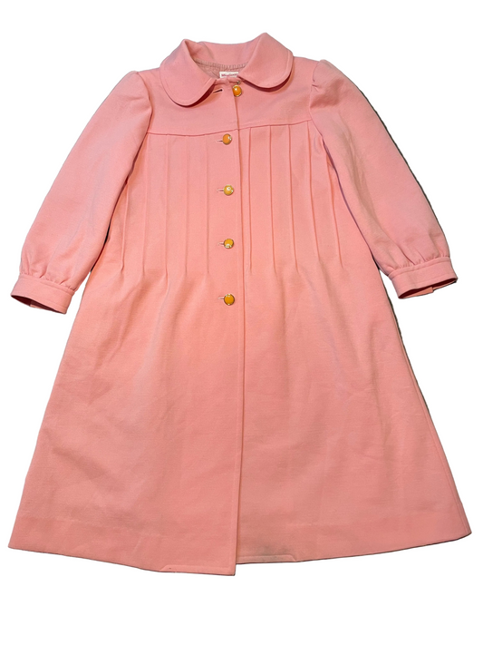 Ladies Pink Button Down Dress Coat, Size 10