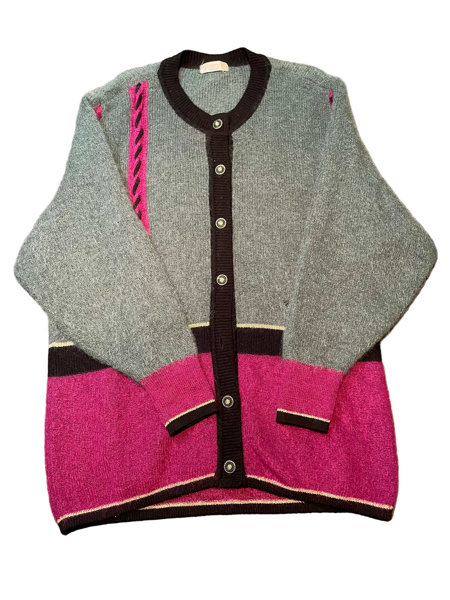 Ladies Leece Button Down Knitted Sweater, XL