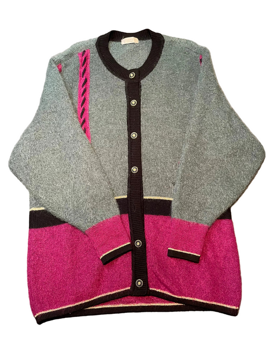 Ladies Leece Button Down Knitted Sweater, XL