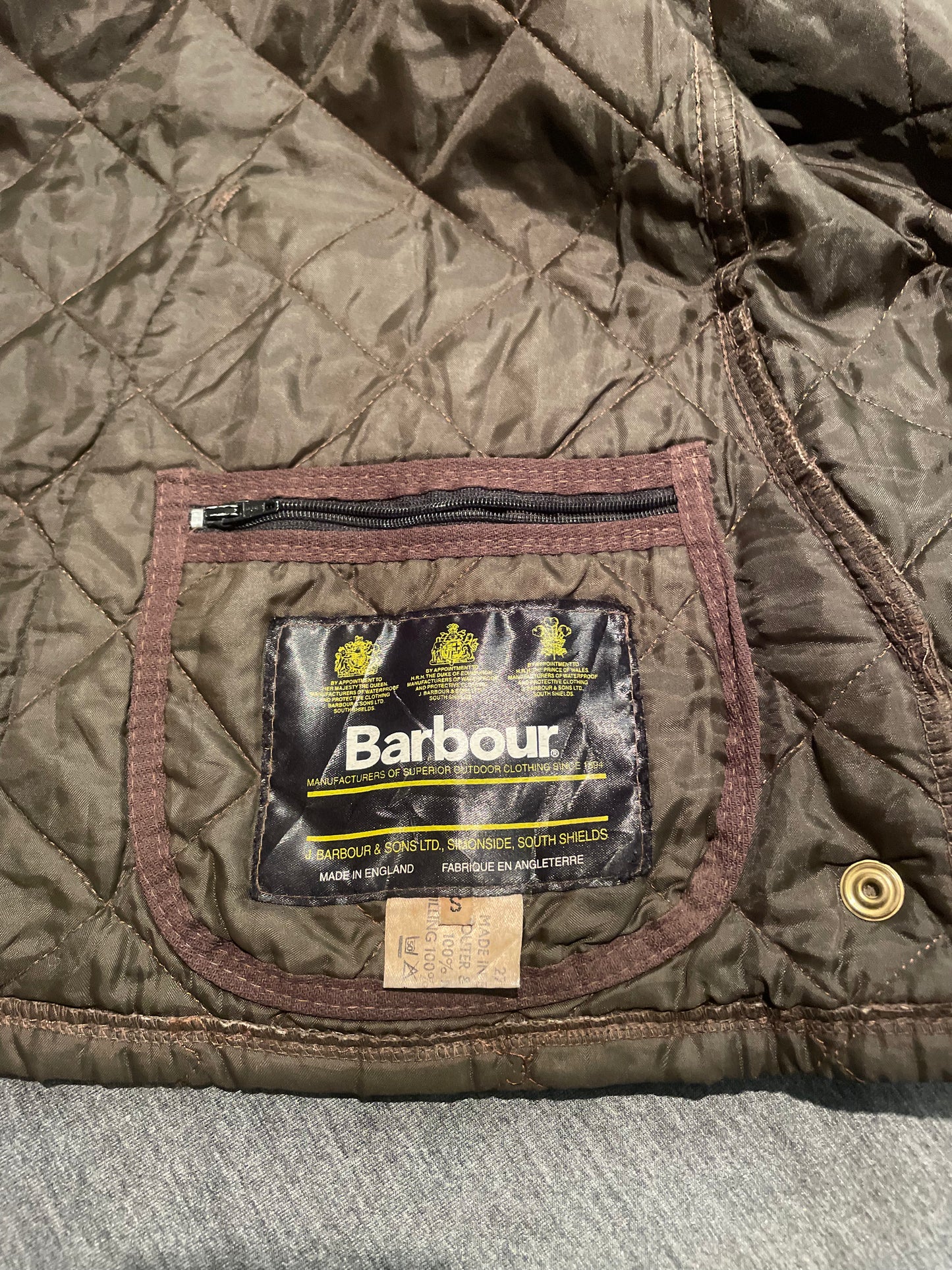 Barbour Dark Green Quilted Jacket, Size S