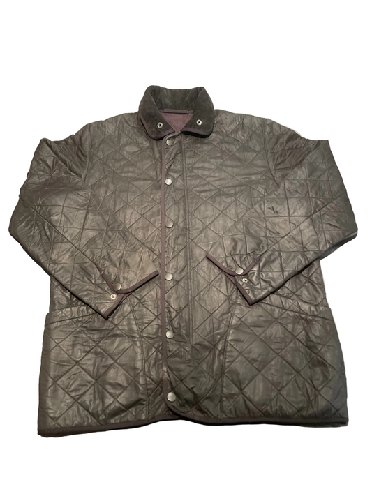 Barbour Mens Black Quilted Jacket, Size 2XL