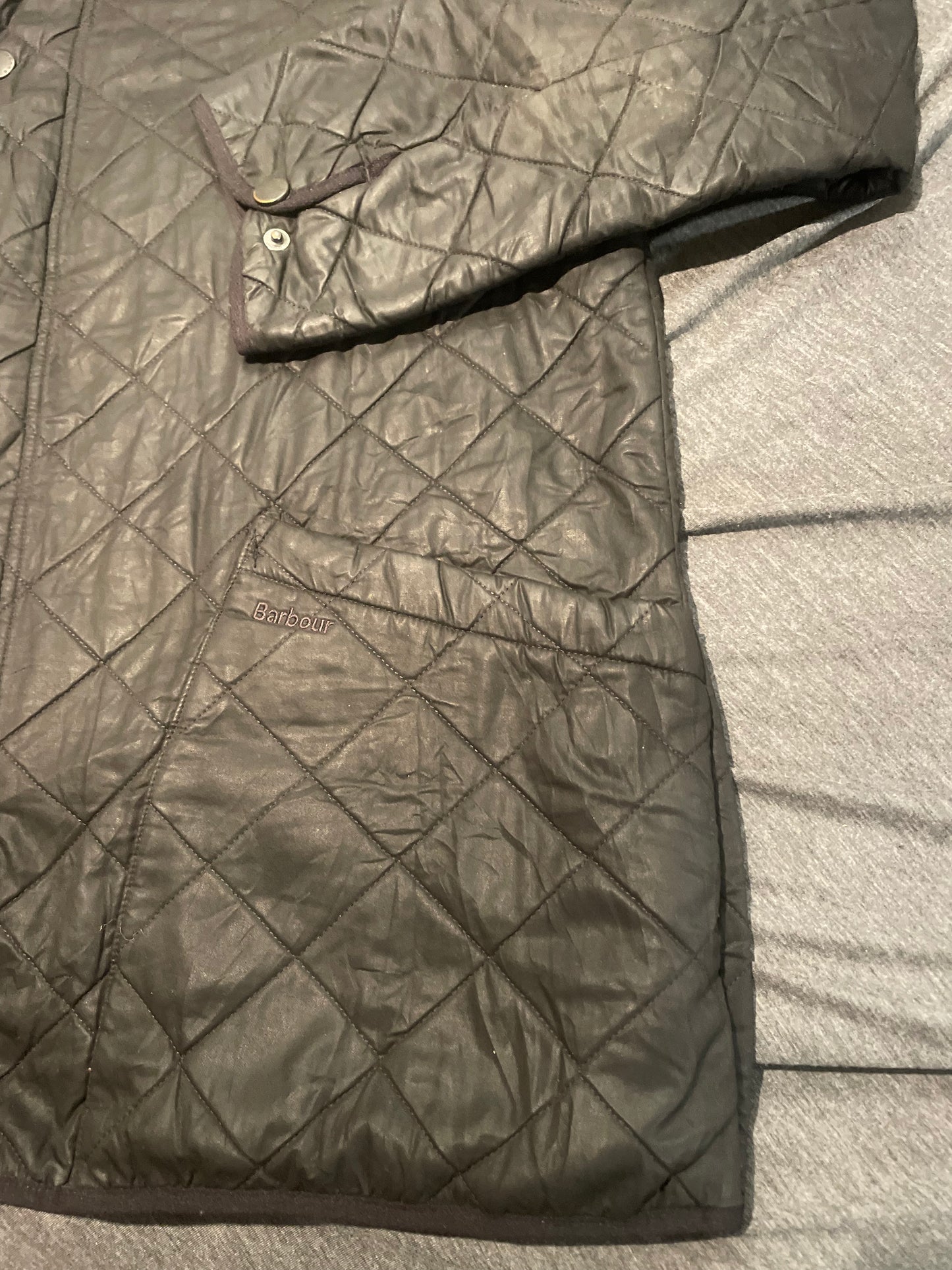 Barbour Mens Black Quilted Jacket, Size 2XL