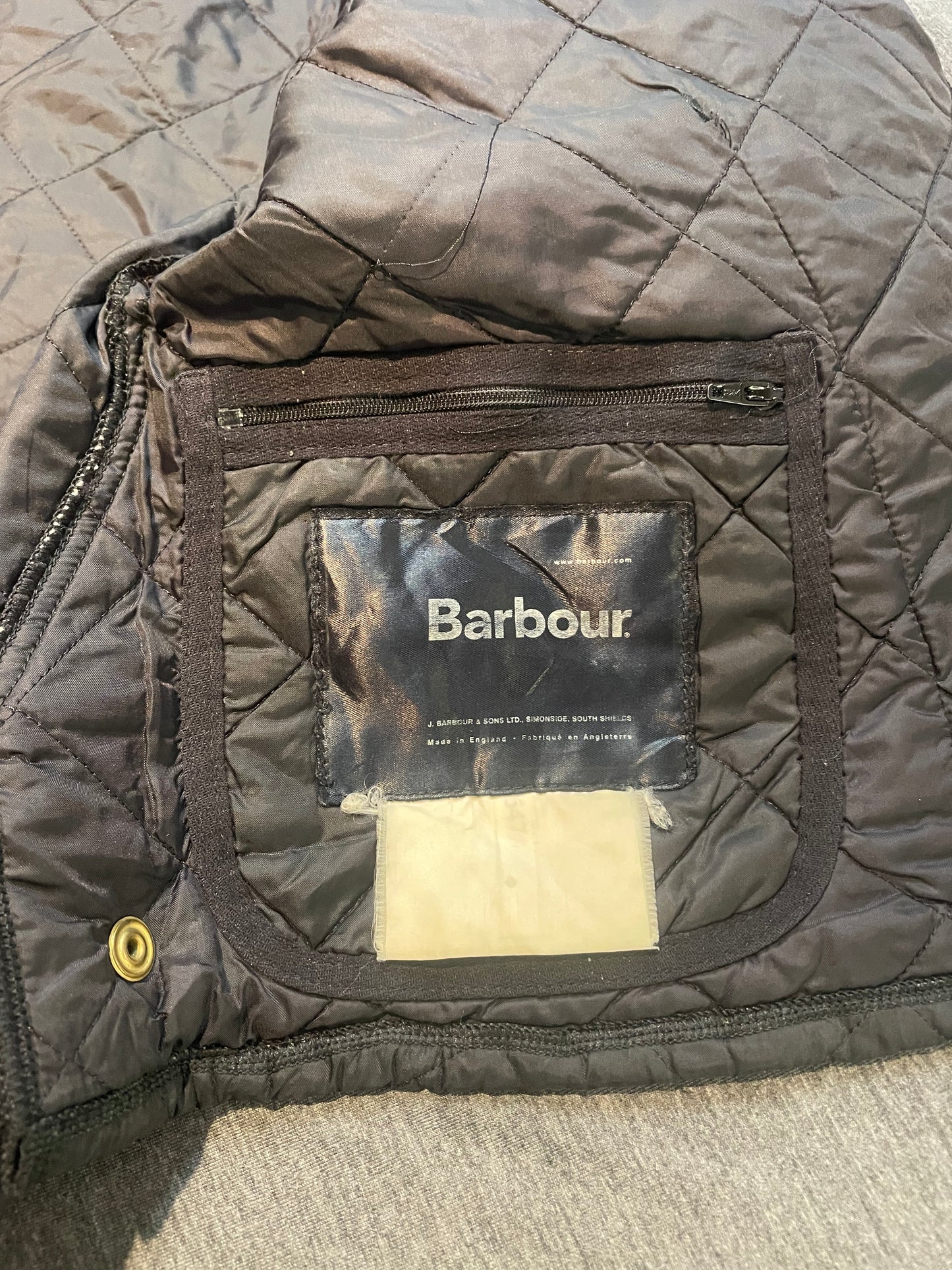 Barbour Black Quilted Jacket, Size XL