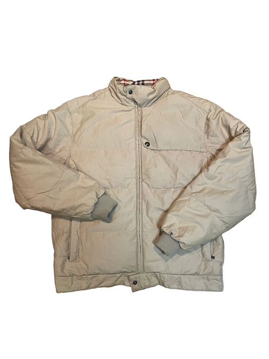 Burberry Doudone Puffer Down Jacket, Cream, Size S/M