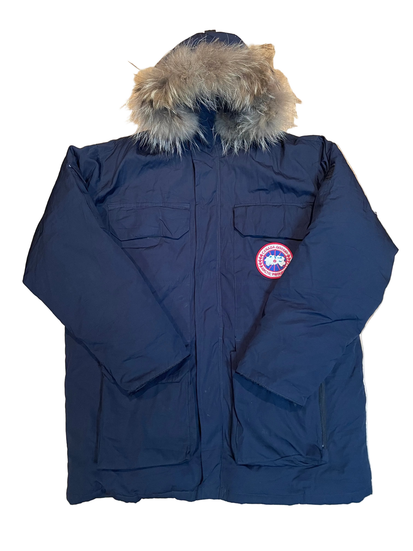 Canada Goose Expedition Parka, Coyote Trim, Navy, Size L