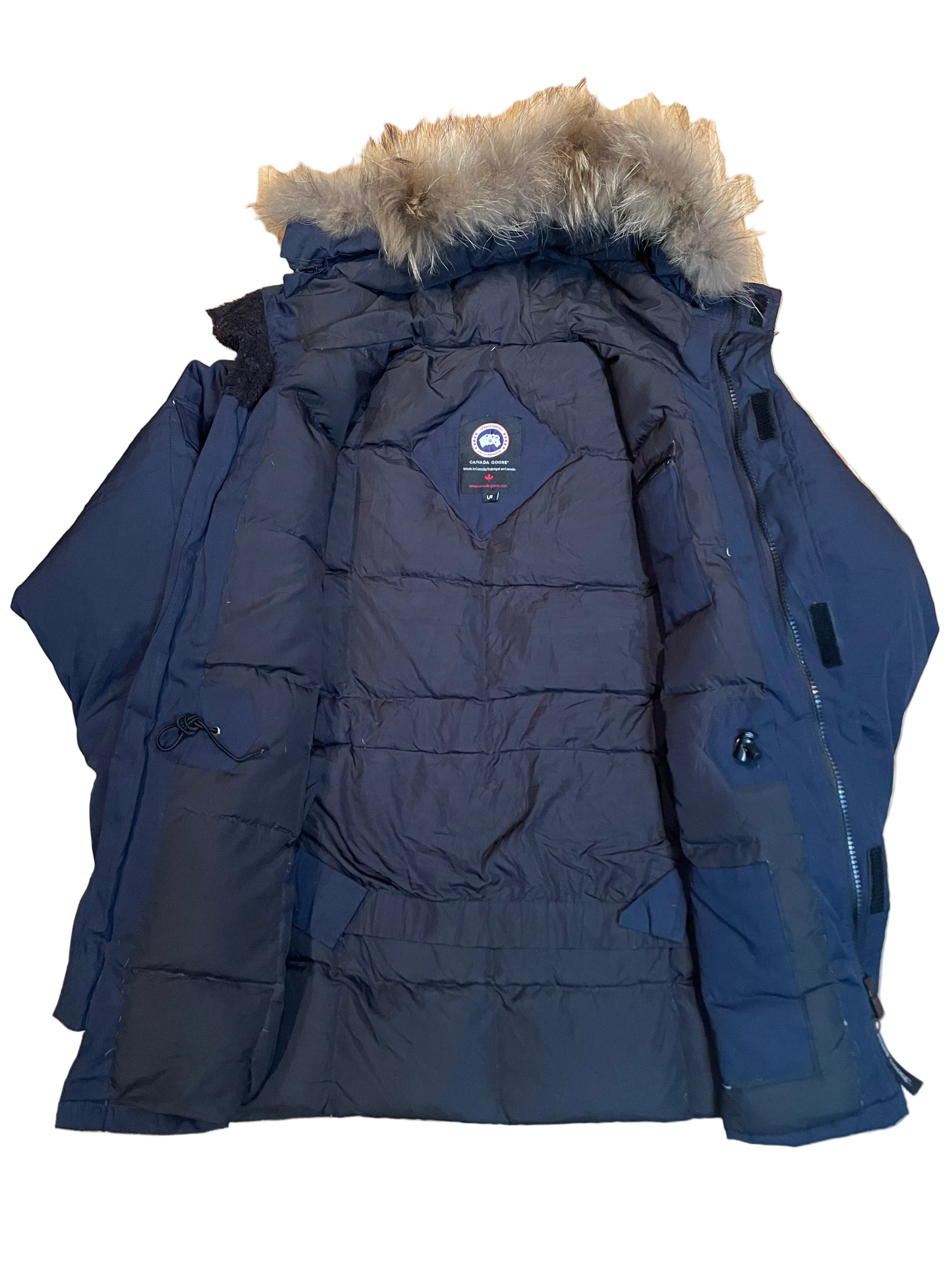Canada Goose Expedition Parka, Coyote Trim, Navy, Size L