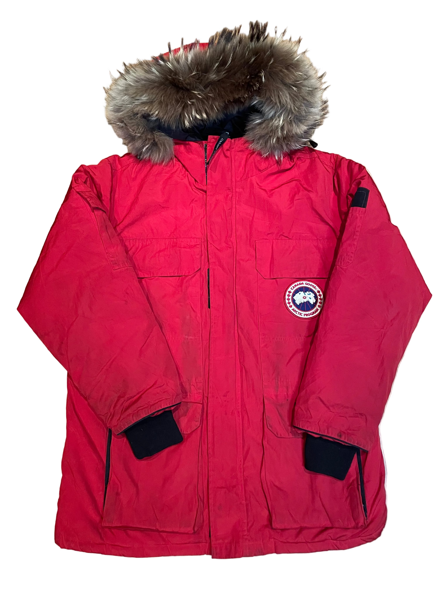 Canada Goose Expedition Parka, Coyote Trim, Red, Size XXL