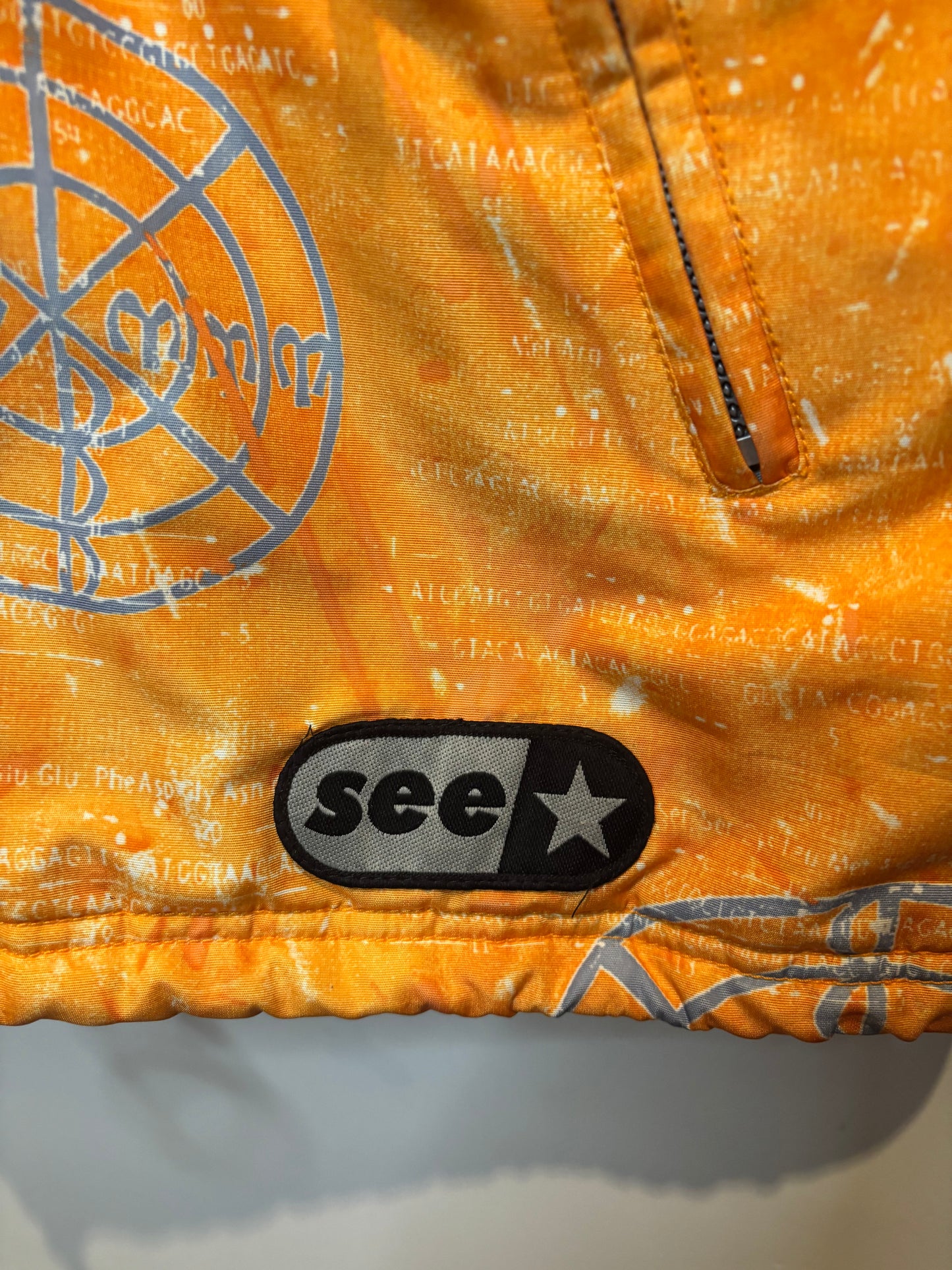 Funky Ski 90s Jacket, Orange Pattern, XL