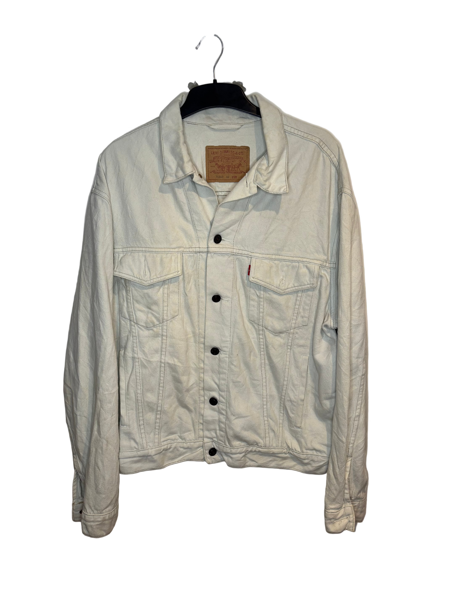 Levis White Denim Jacket, Mens XL