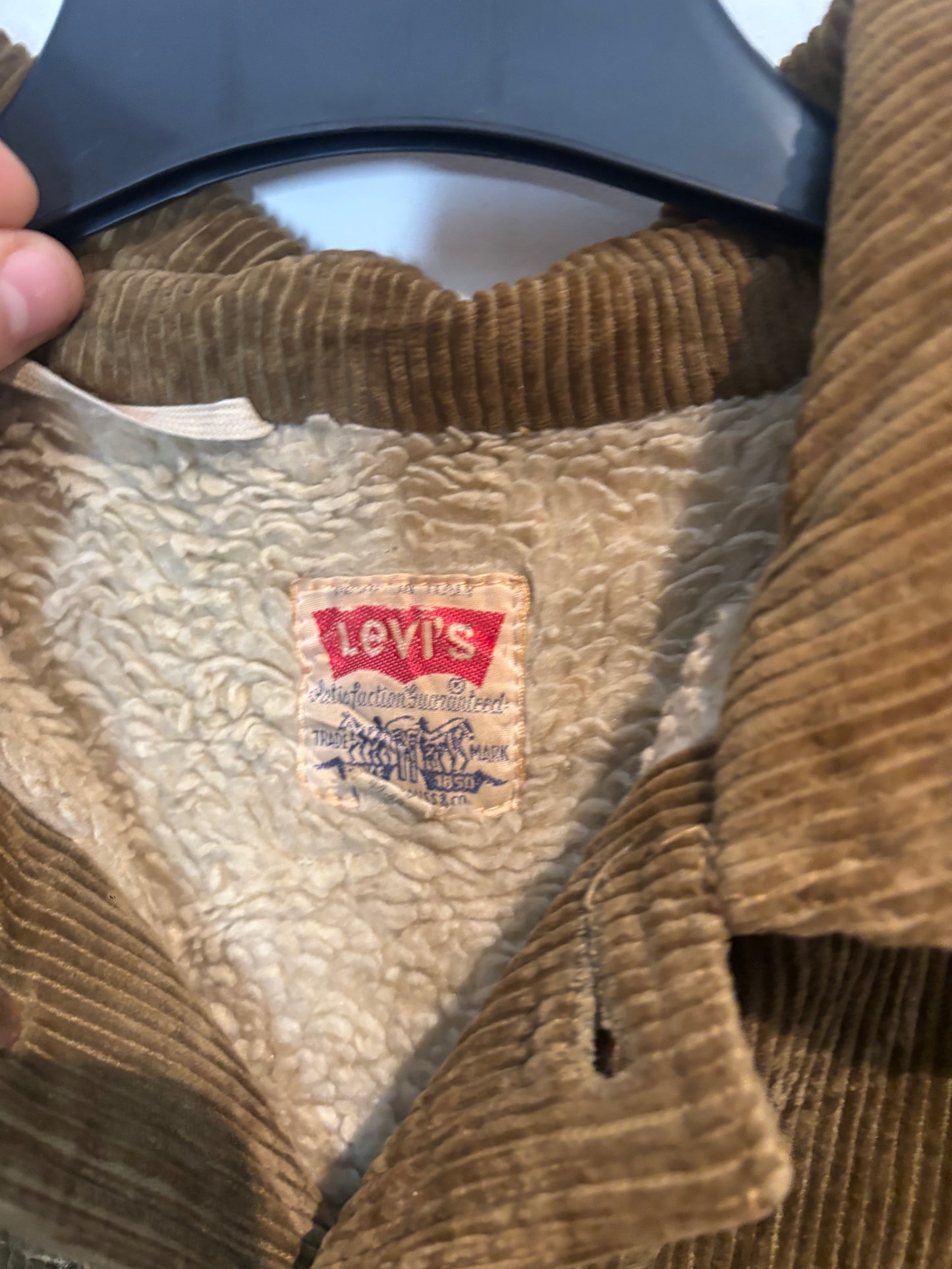 Levis Corduroy Jacket , Wool Lined, Brown, Mens S