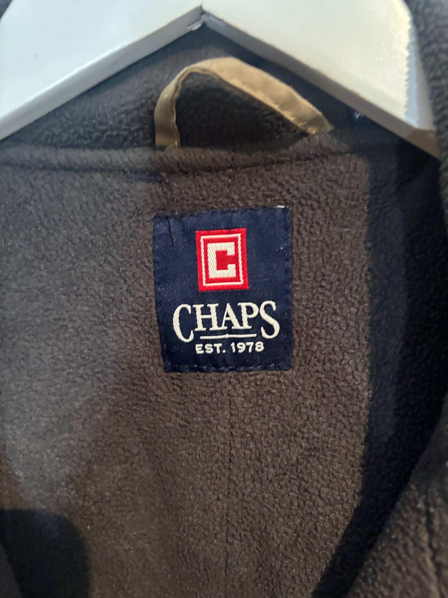 Chaps Bomber Jacket, Fleece Lined, Cream, L