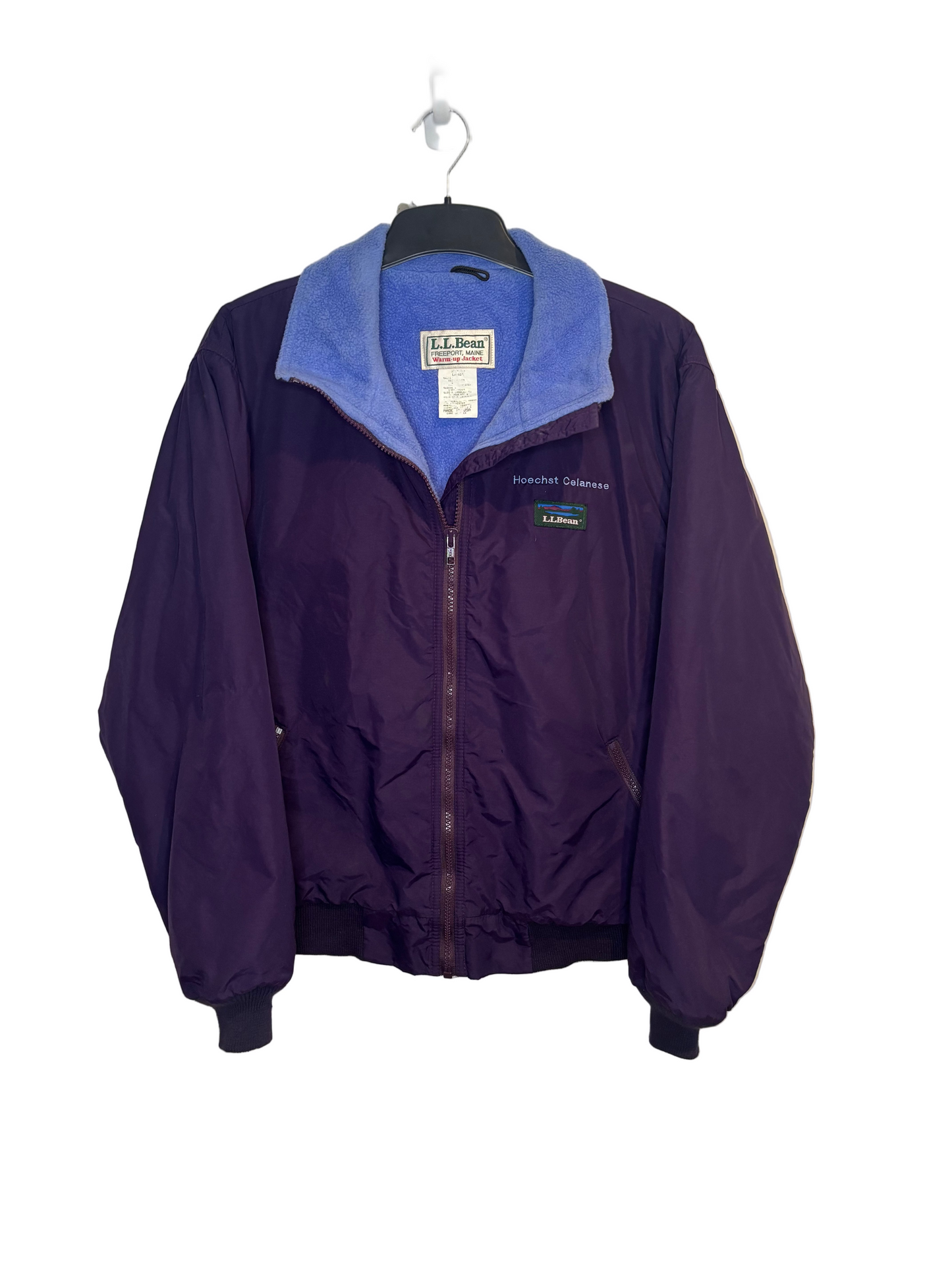 L.L. Bean American Fleece Lined Bomber Jacket, Purple, L