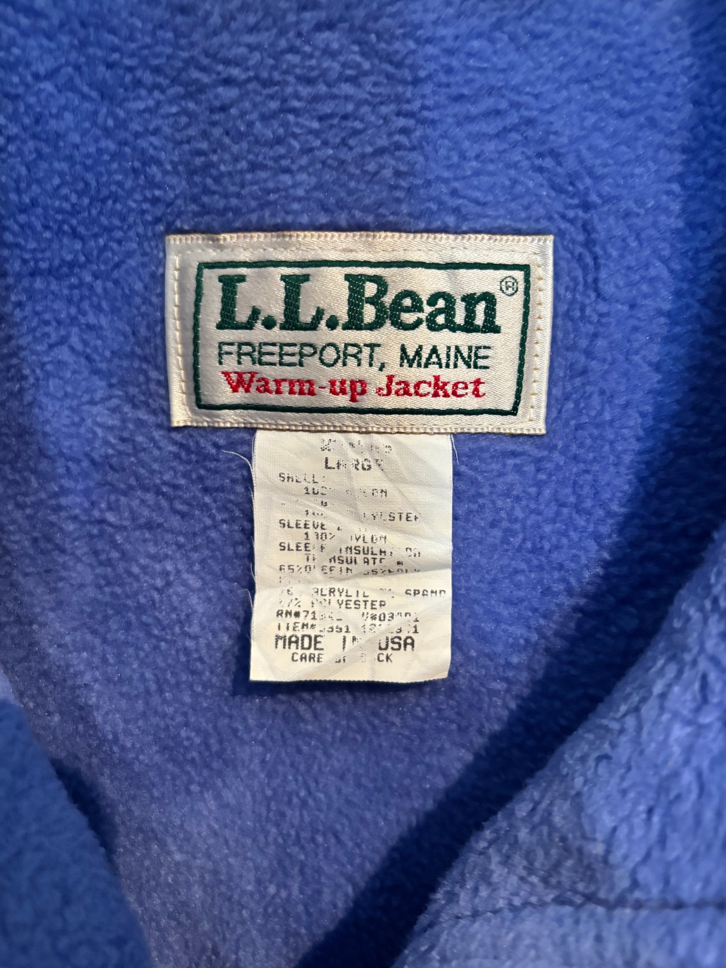 L.L. Bean American Fleece Lined Bomber Jacket, Purple, L
