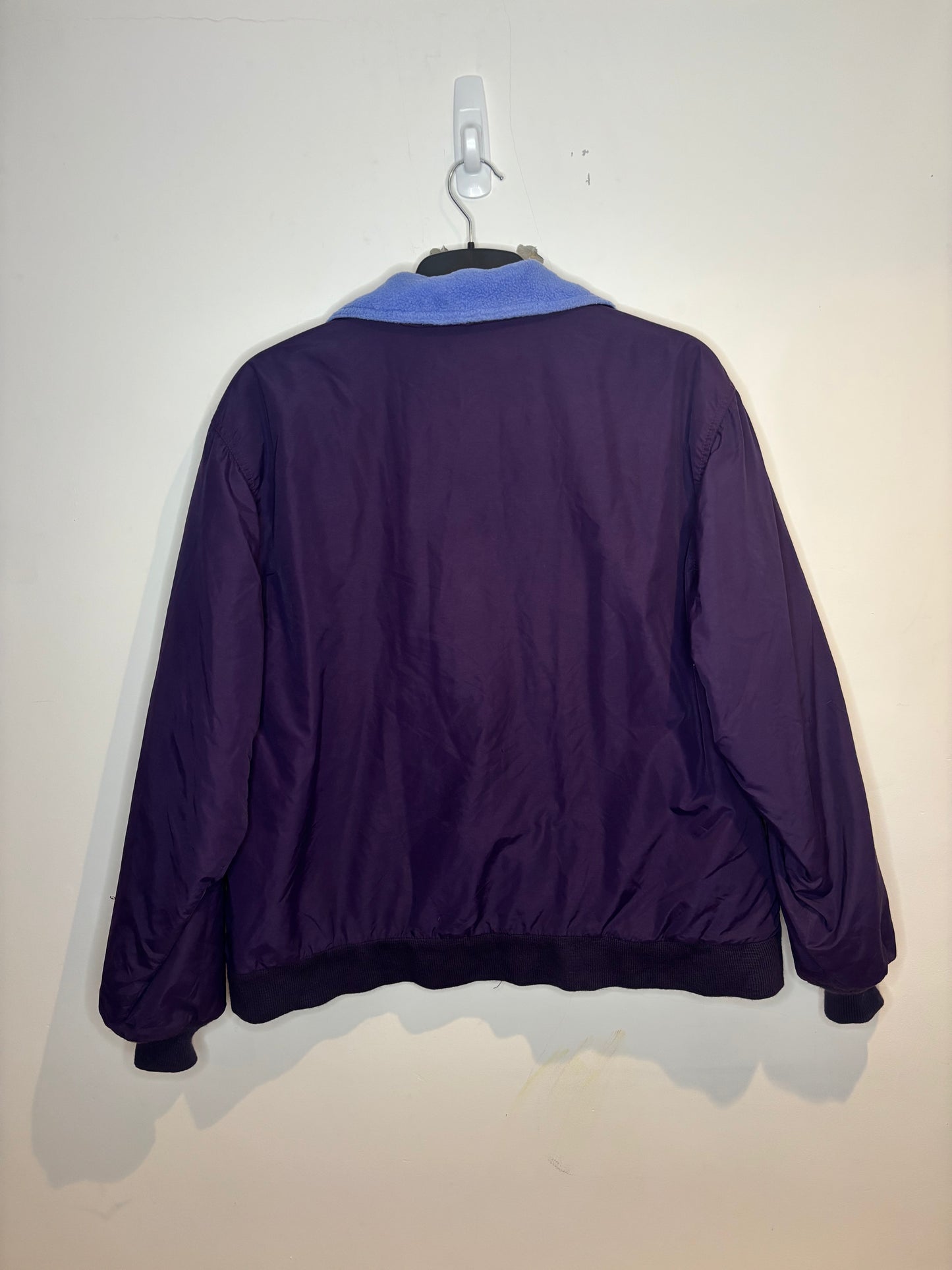 L.L. Bean American Fleece Lined Bomber Jacket, Purple, L