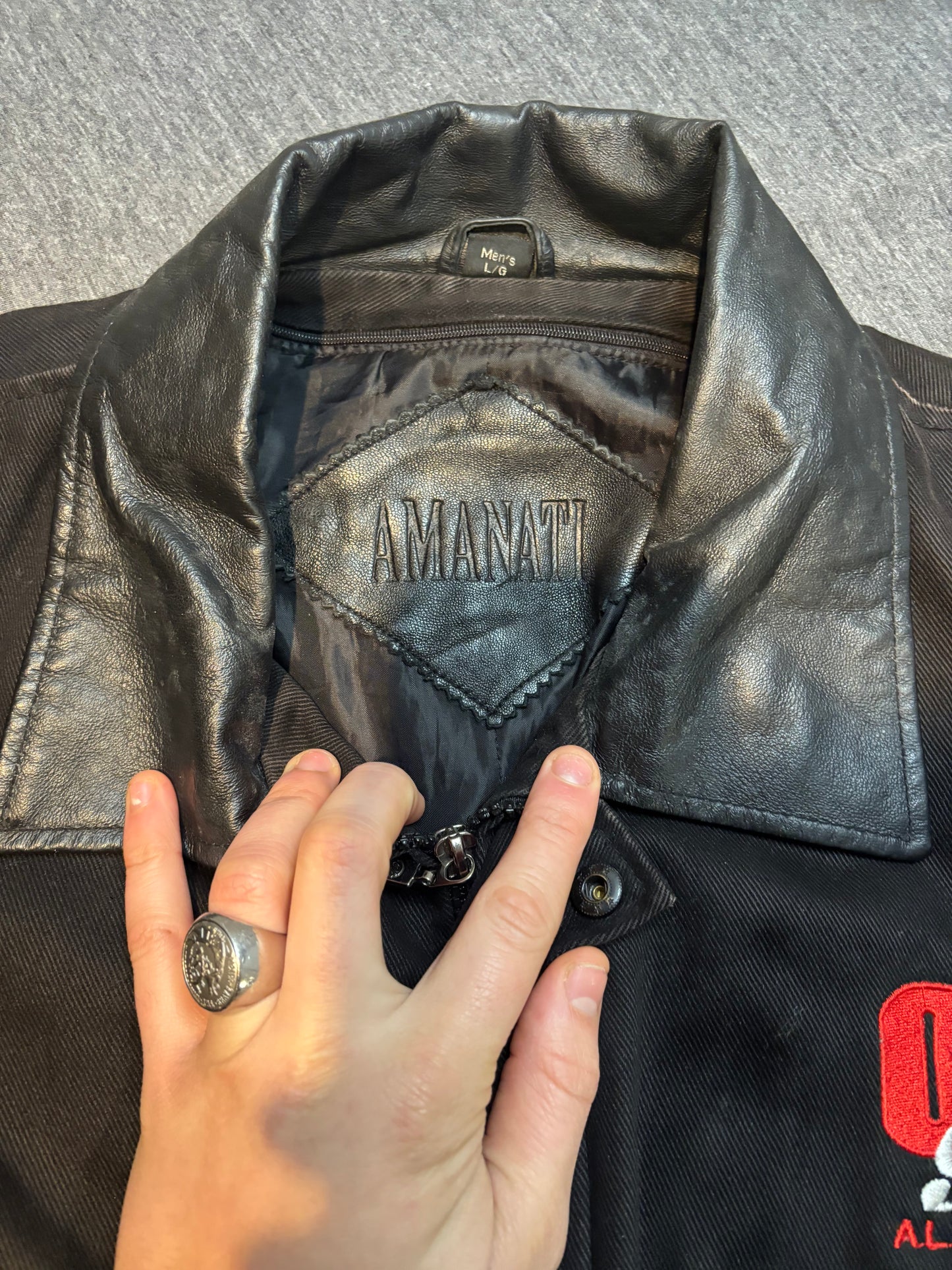 American Varsity Jacket, Leather sleeves, L