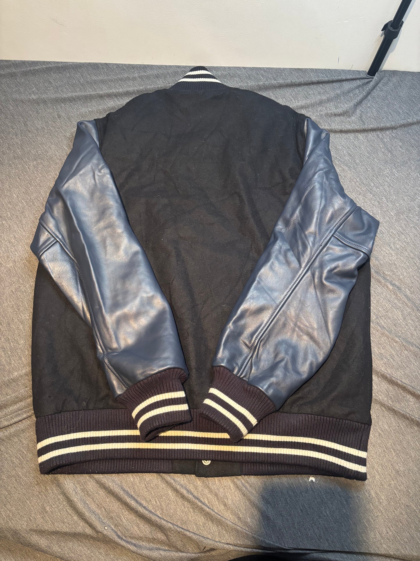 Quilt Lined Rugby Varsity Jacket, XL