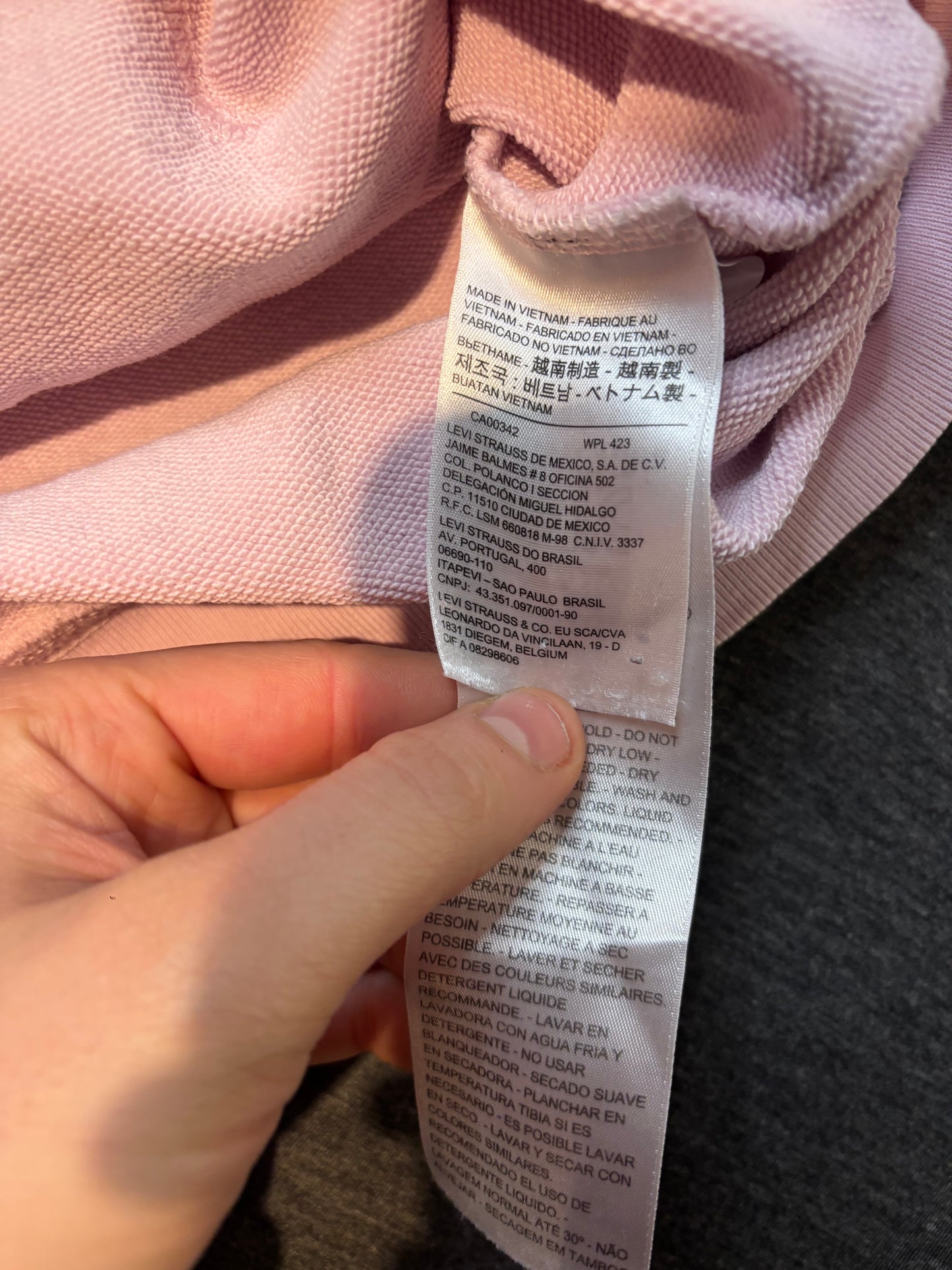 Levis Pink Hoodie, Ladies L