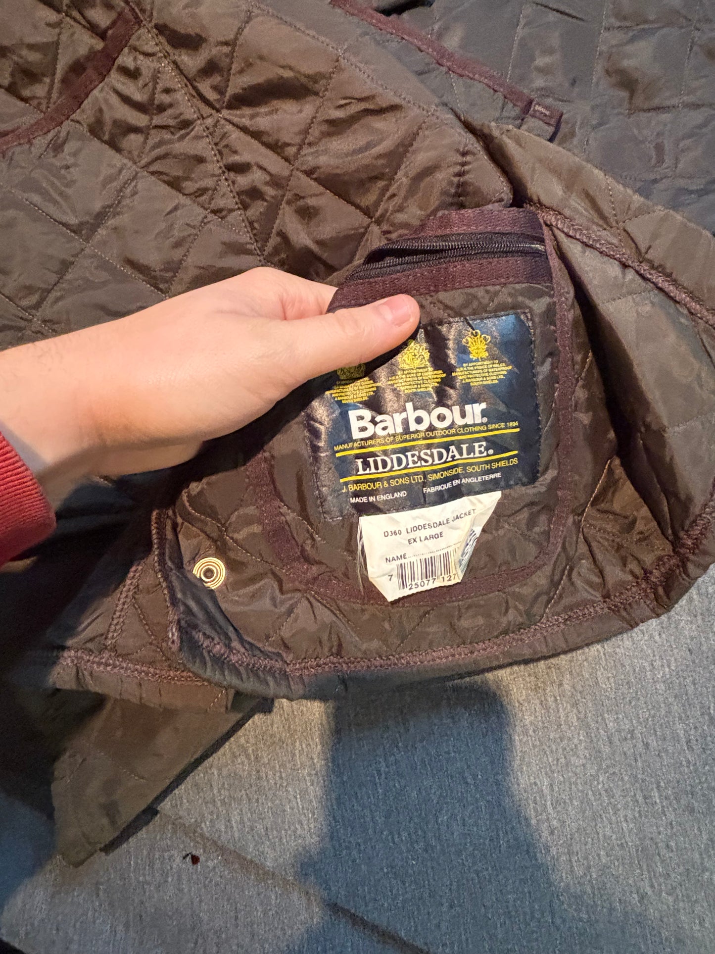 Barbour Brown Quilted Jacket, Size XL