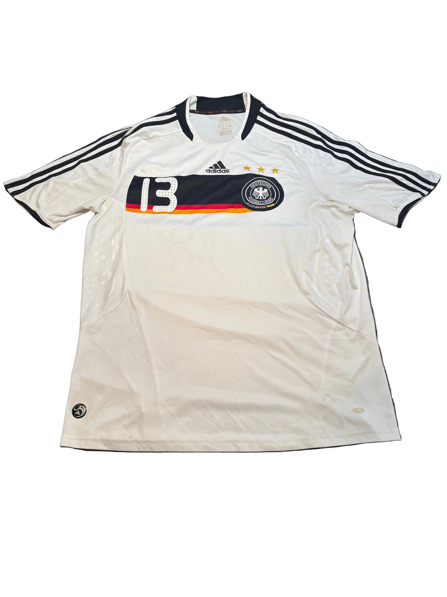 Mens Germany 2008-09 Home Shirt, #13 Ballack, Size XL