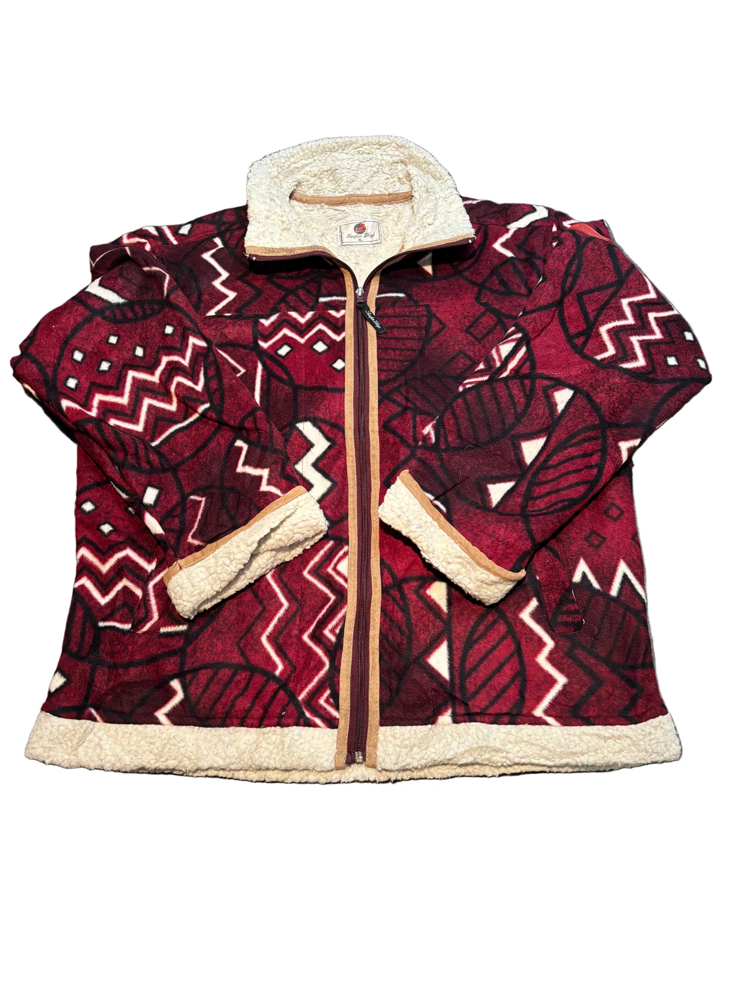 Mens Sherpa Lined Fleece Jacket, Size XL