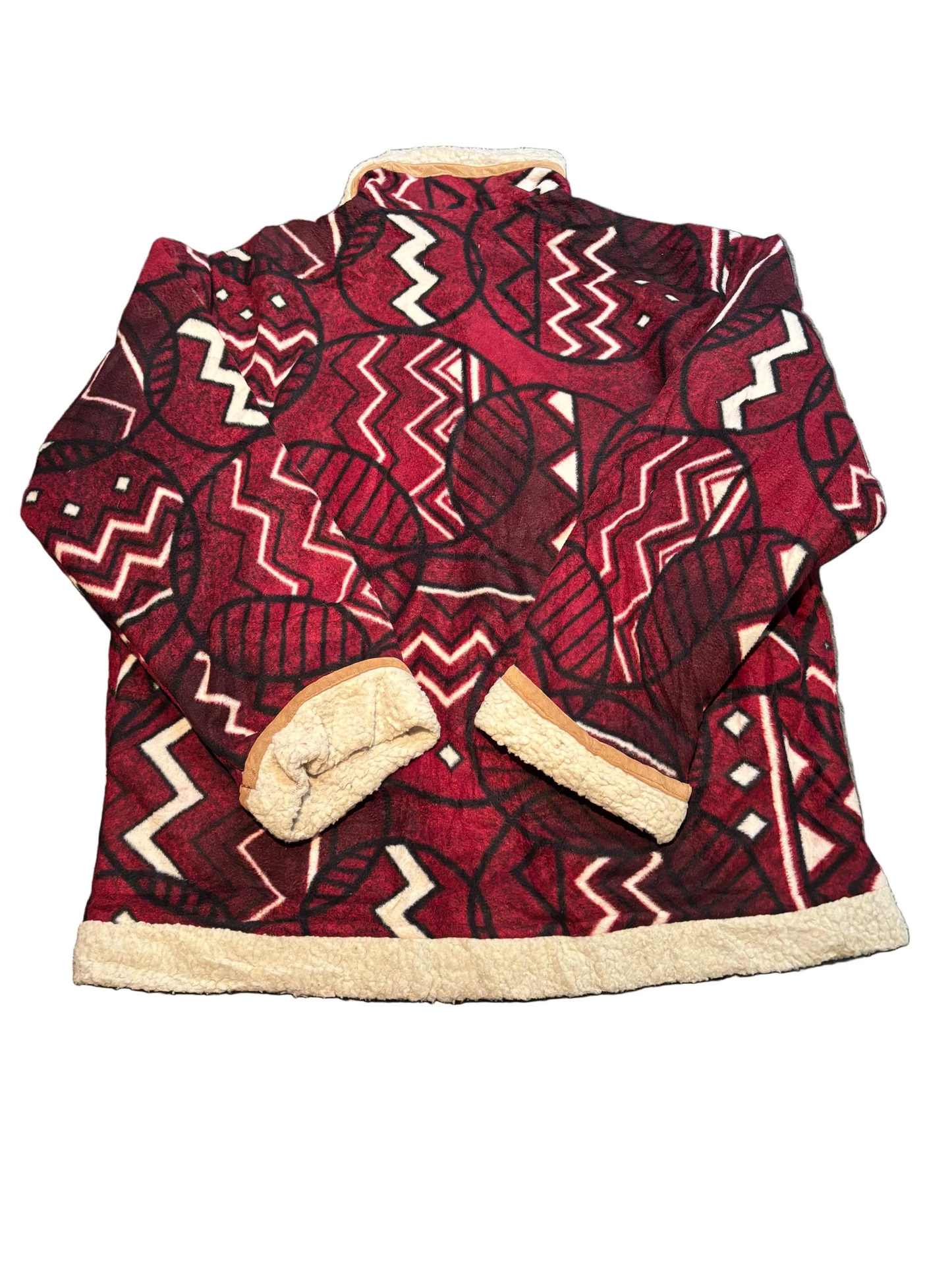 Mens Sherpa Lined Fleece Jacket, Size XL