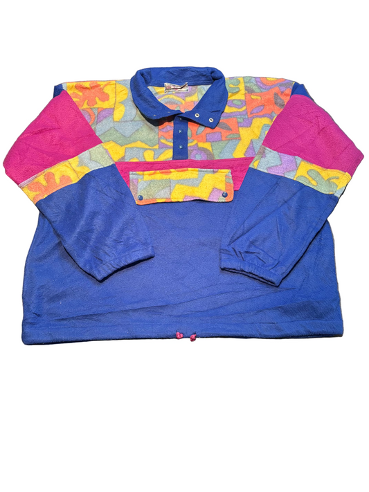 Mens Funky Pull Over Snap Fleece, Size XL
